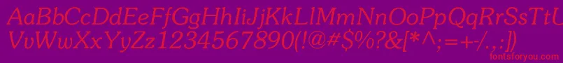 フォントMemory – 紫の背景に赤い文字