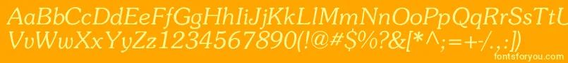 フォントMemory – オレンジの背景に黄色の文字