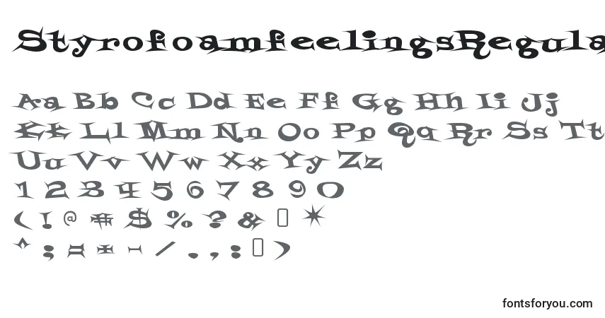Шрифт StyrofoamfeelingsRegular – алфавит, цифры, специальные символы