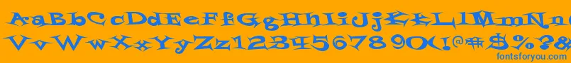 StyrofoamfeelingsRegular Font – Blue Fonts on Orange Background