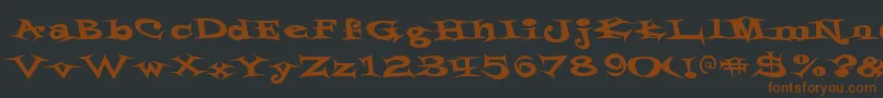 Шрифт StyrofoamfeelingsRegular – коричневые шрифты на чёрном фоне