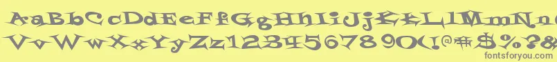 フォントStyrofoamfeelingsRegular – 黄色の背景に灰色の文字