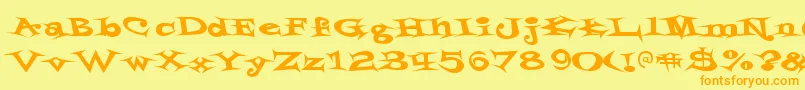 StyrofoamfeelingsRegular Font – Orange Fonts on Yellow Background