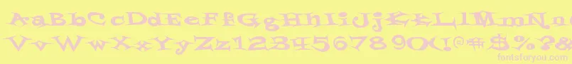 StyrofoamfeelingsRegular Font – Pink Fonts on Yellow Background