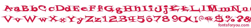 StyrofoamfeelingsRegular-Schriftart – Rote Schriften auf weißem Hintergrund