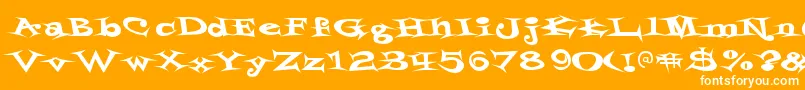 Fonte StyrofoamfeelingsRegular – fontes brancas em um fundo laranja