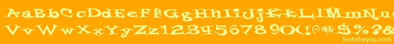 StyrofoamfeelingsRegular-Schriftart – Gelbe Schriften auf orangefarbenem Hintergrund