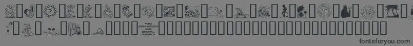4yeosumm-Schriftart – Schwarze Schriften auf grauem Hintergrund