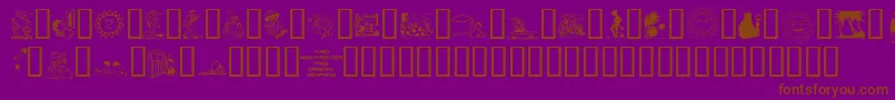 4yeosumm-Schriftart – Braune Schriften auf violettem Hintergrund