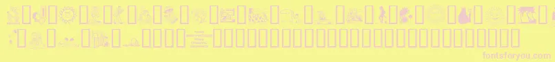 フォント4yeosumm – ピンクのフォント、黄色の背景