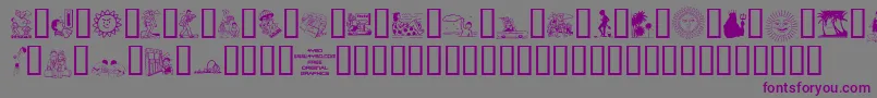 4yeosumm-fontti – violetit fontit harmaalla taustalla