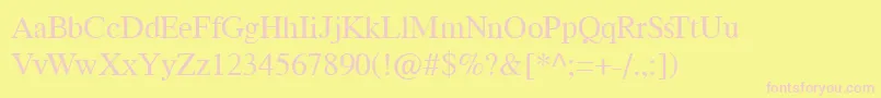 CumberlandMedium-Schriftart – Rosa Schriften auf gelbem Hintergrund