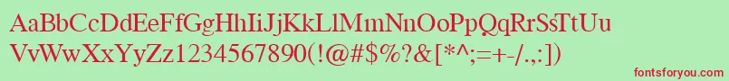 CumberlandMedium-Schriftart – Rote Schriften auf grünem Hintergrund