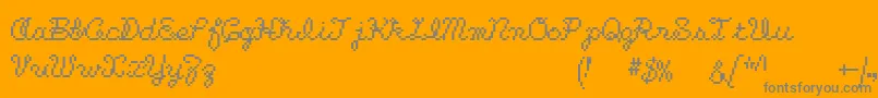 Kuchibue-Schriftart – Graue Schriften auf orangefarbenem Hintergrund