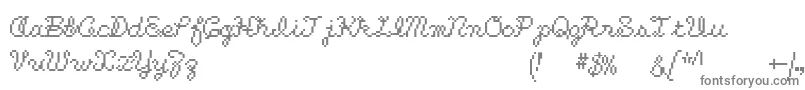 フォントKuchibue – 白い背景に灰色の文字