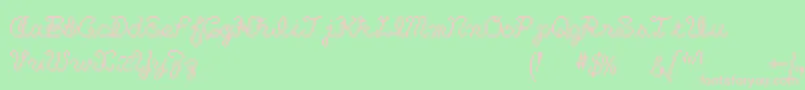 Kuchibue Font – Pink Fonts on Green Background