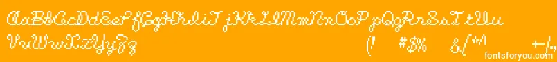 Kuchibue Font – White Fonts on Orange Background
