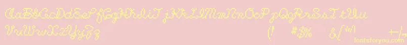 Czcionka Kuchibue – żółte czcionki na różowym tle