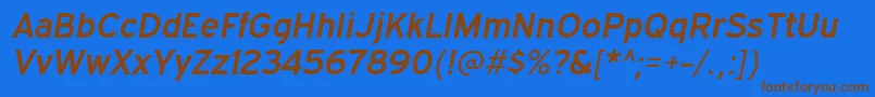ExpresswaysbItalic Font – Brown Fonts on Blue Background