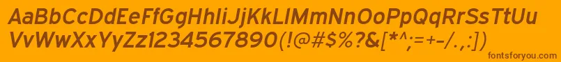 ExpresswaysbItalic-Schriftart – Braune Schriften auf orangefarbenem Hintergrund