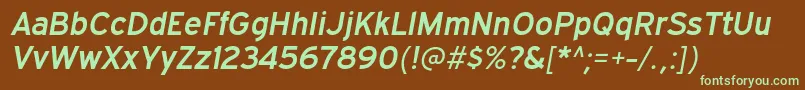 Шрифт ExpresswaysbItalic – зелёные шрифты на коричневом фоне