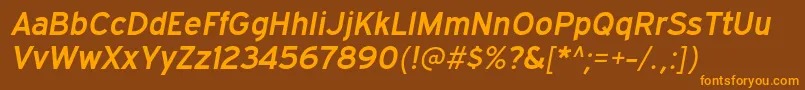 ExpresswaysbItalic-Schriftart – Orangefarbene Schriften auf braunem Hintergrund