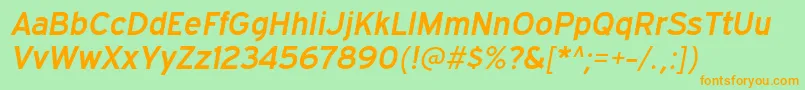 ExpresswaysbItalic-Schriftart – Orangefarbene Schriften auf grünem Hintergrund