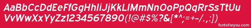フォントExpresswaysbItalic – 赤い背景に白い文字