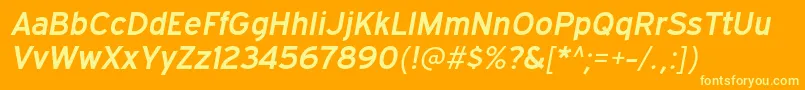 フォントExpresswaysbItalic – オレンジの背景に黄色の文字