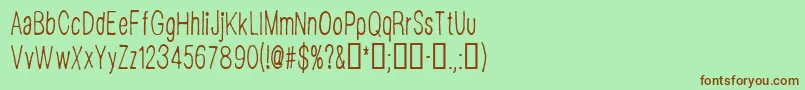 CfdisappointedRegular Font – Brown Fonts on Green Background