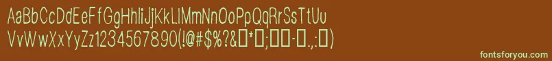 Czcionka CfdisappointedRegular – zielone czcionki na brązowym tle