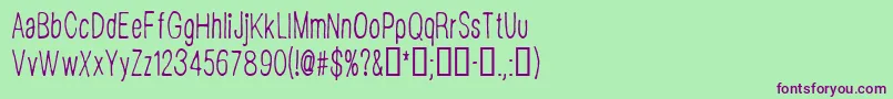 CfdisappointedRegular Font – Purple Fonts on Green Background