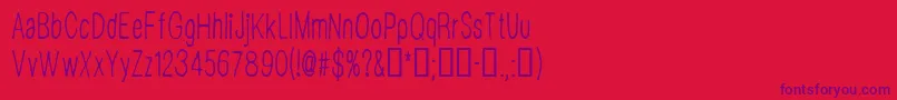 CfdisappointedRegular-Schriftart – Violette Schriften auf rotem Hintergrund