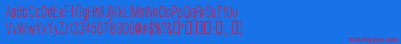 CfdisappointedRegular Font – Red Fonts on Blue Background
