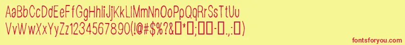 CfdisappointedRegular-Schriftart – Rote Schriften auf gelbem Hintergrund