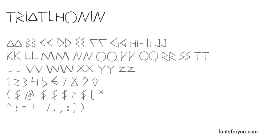 Schriftart TriatlhonIn – Alphabet, Zahlen, spezielle Symbole