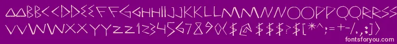 TriatlhonIn-fontti – vaaleanpunaiset fontit violetilla taustalla