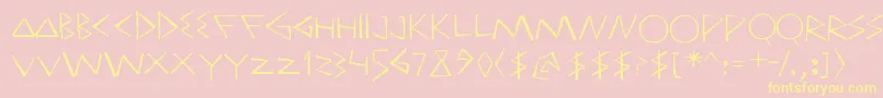 TriatlhonIn Font – Yellow Fonts on Pink Background