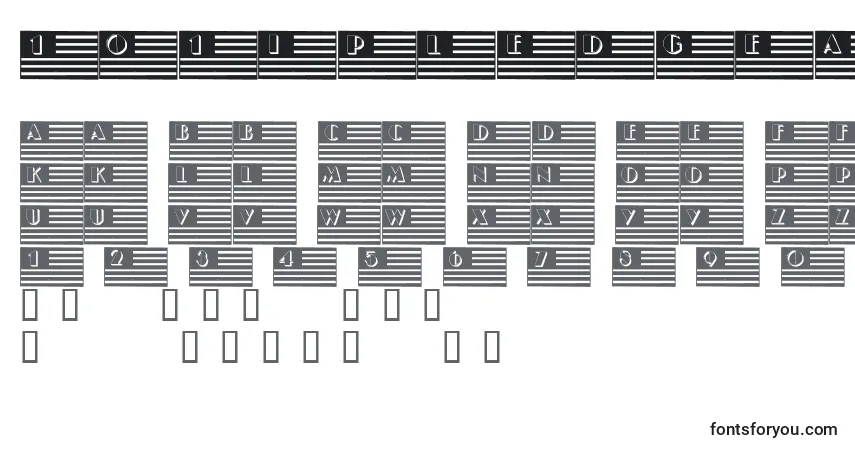 Czcionka 101IPledgeAllegiance – alfabet, cyfry, specjalne znaki