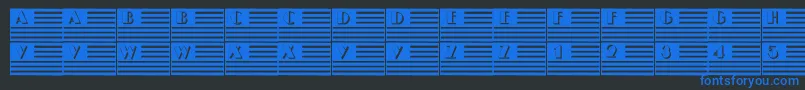101IPledgeAllegiance-fontti – siniset fontit mustalla taustalla