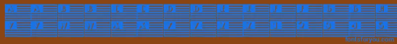 101IPledgeAllegiance-Schriftart – Blaue Schriften auf braunem Hintergrund