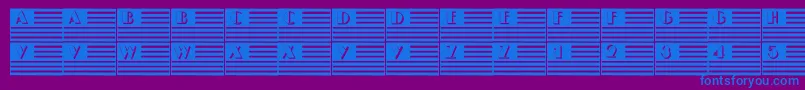 101IPledgeAllegiance-fontti – siniset fontit violetilla taustalla