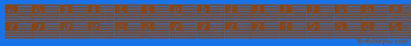 フォント101IPledgeAllegiance – 茶色の文字が青い背景にあります。