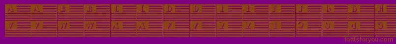 101IPledgeAllegiance-fontti – ruskeat fontit violetilla taustalla
