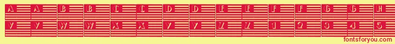 101IPledgeAllegiance-Schriftart – Rote Schriften auf gelbem Hintergrund