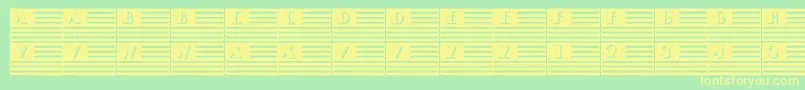 101IPledgeAllegiance-fontti – keltaiset fontit vihreällä taustalla