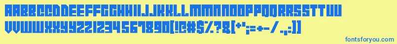 CyborgCity Font – Blue Fonts on Yellow Background