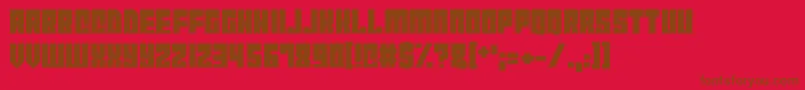 CyborgCity-Schriftart – Braune Schriften auf rotem Hintergrund