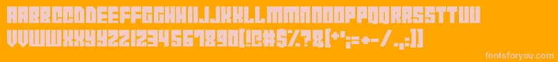 CyborgCity-fontti – vaaleanpunaiset fontit oranssilla taustalla