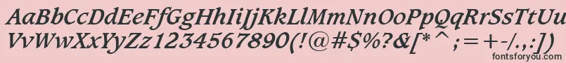 Sudburbi-Schriftart – Schwarze Schriften auf rosa Hintergrund